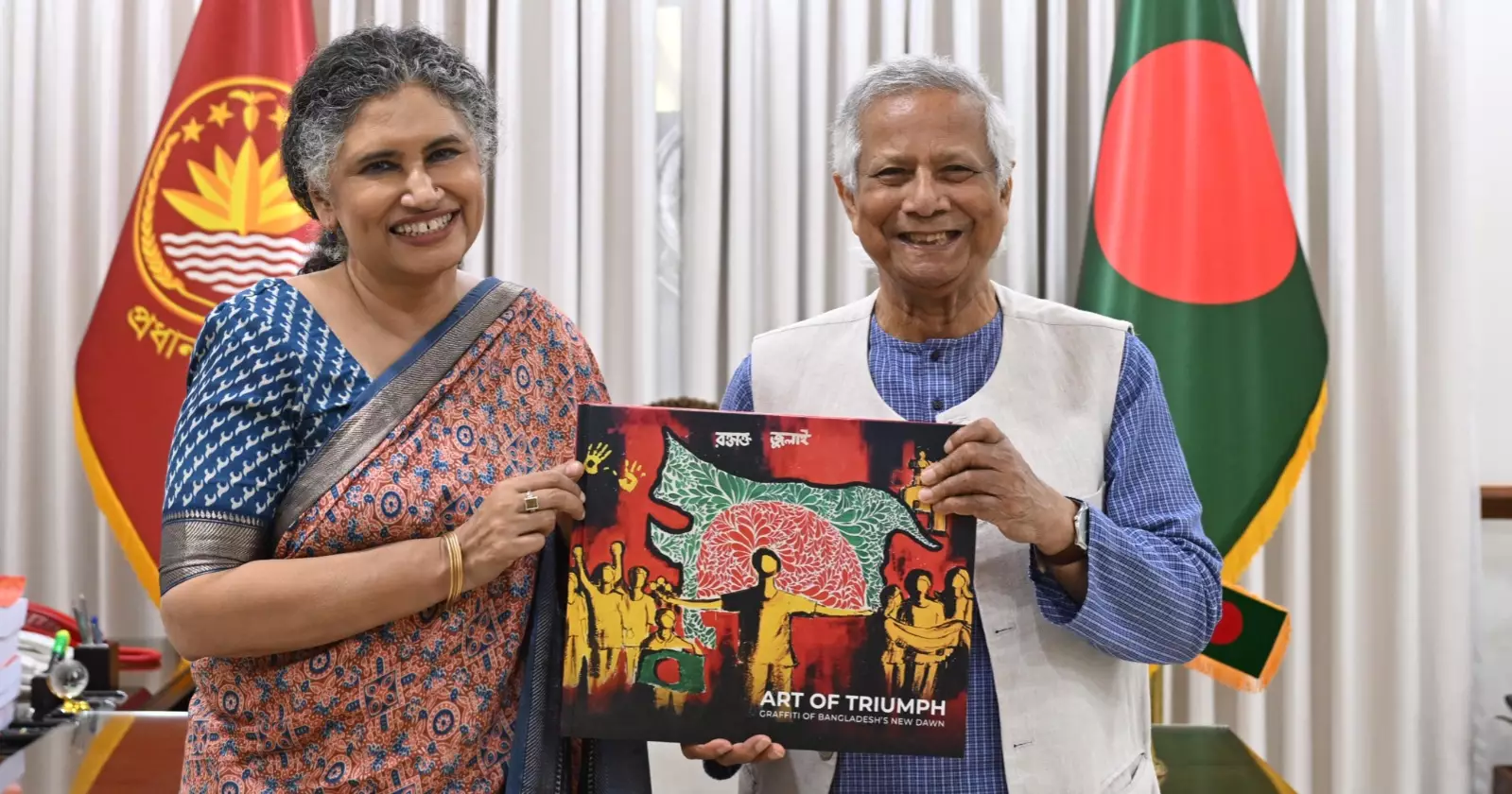 অধ্যাপক ইউনূসের সঙ্গে ঢাকায় জাতিসংঘ মানবাধিকার অফিসের প্রধান হুমা খানের বিদায়ী সাক্ষাৎ