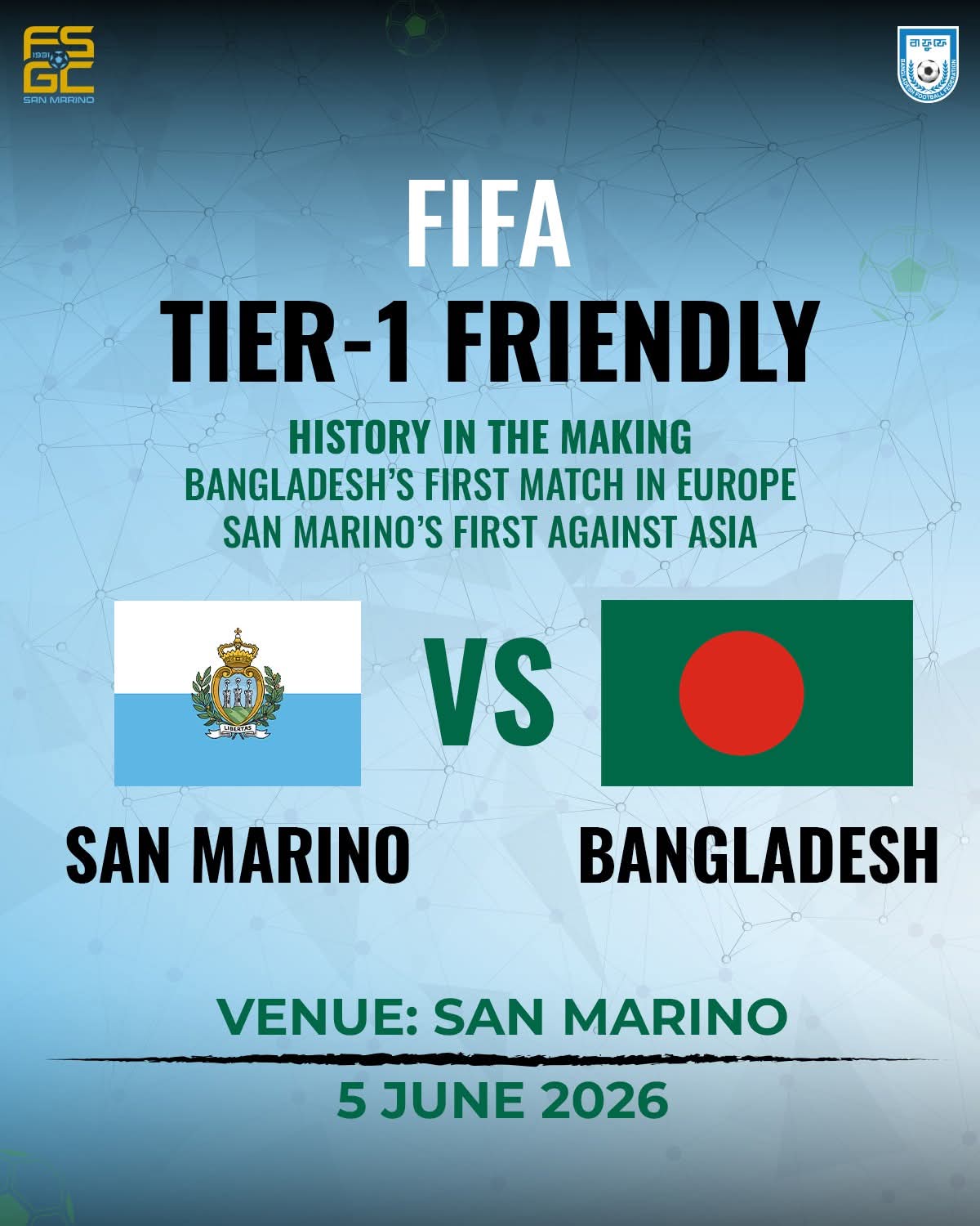 ইউরোপে প্রথম ম্যাচ খেলতে যাচ্ছে বাংলাদেশ, প্রতিপক্ষ সান মারিনো