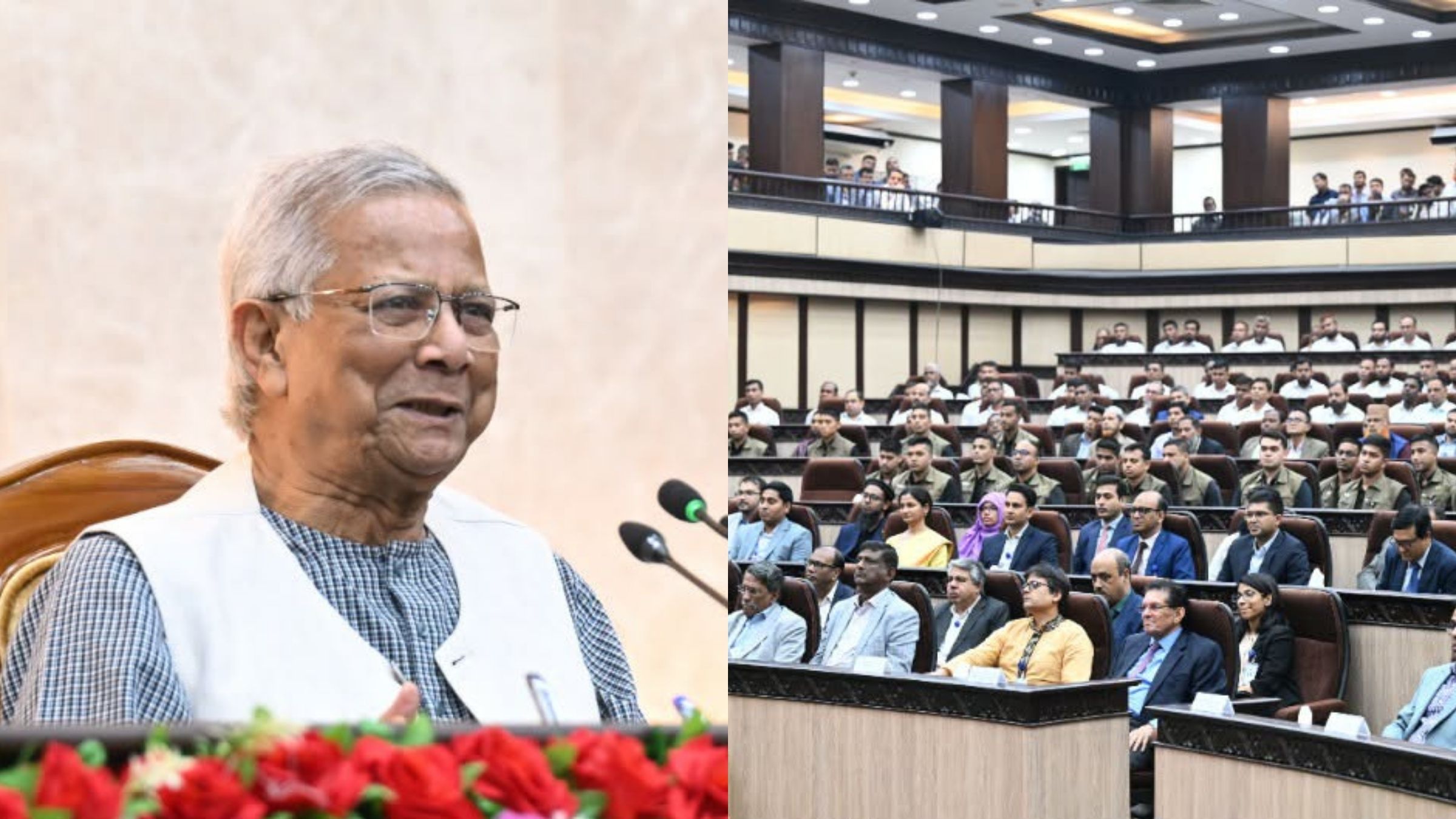 নিজ কার্যালয়ে বিদায়ী ভাষণ দিলেন প্রধান উপদেষ্টা