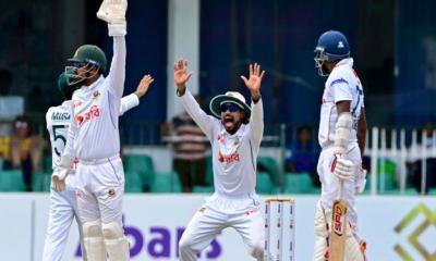 অলআউট হওয়ার আগে ২১১ রানের লিড শ্রীলঙ্কার