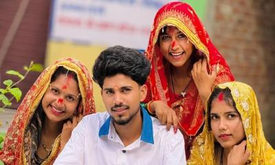এক যুবককে বিয়ে করলেন তিন বোন, ভাইরাল ভিডিও ঘিরে বিতর্ক