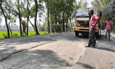 চার মাসেই ক্ষতিগ্রস্ত রংপুর-সৈয়দপুর মহাসড়ক, নিম্নমানের কাজের অভিযোগ