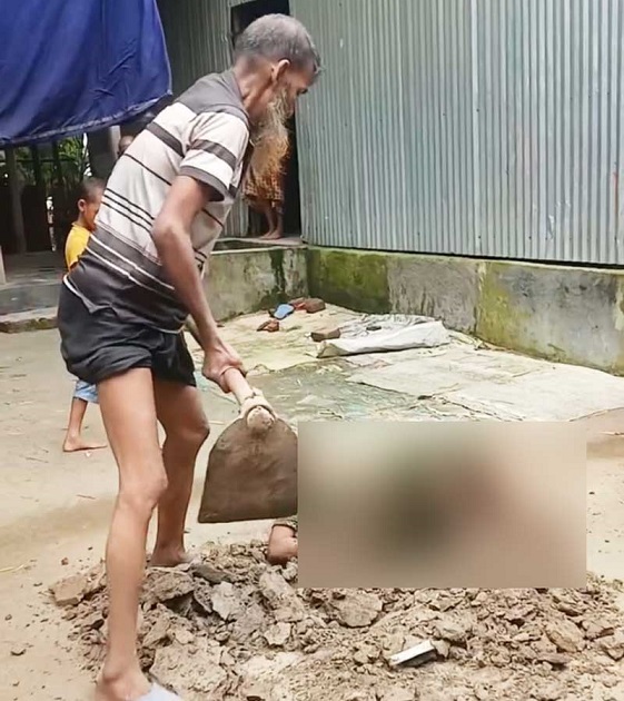 শেরপুরে অসুস্থ স্ত্রীকে জীবিত কবর দেওয়ার চেষ্টা, ভিডিও ভাইরাল