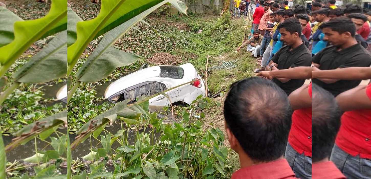 প্রাইভেটকার পুকুরে, চালকসহ প্রাণ গেল ৫ জনের