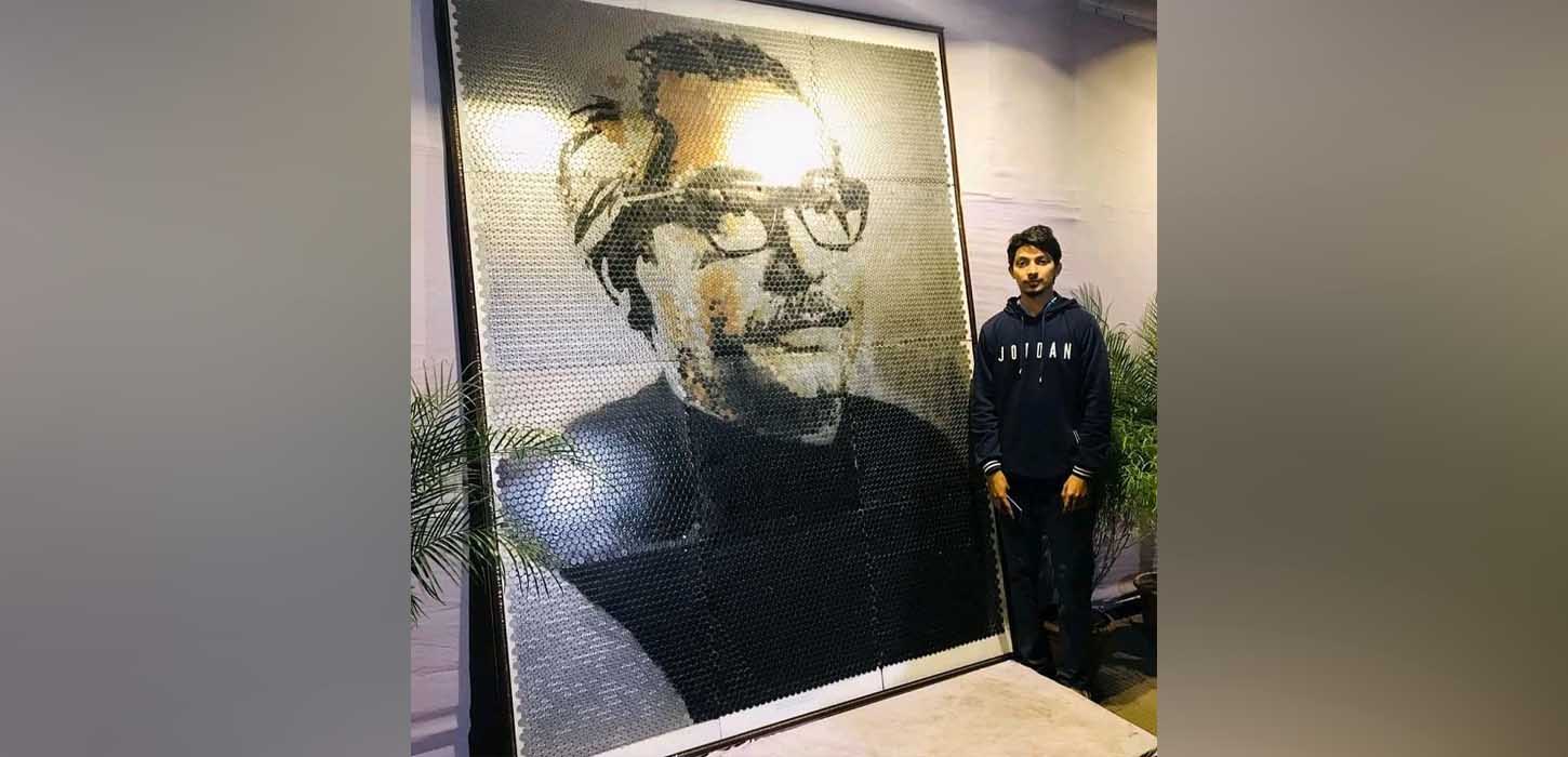 দশ হাজার ধাতব মুদ্রা দিয়ে তৈরি বঙ্গবন্ধুর চিত্রপট!