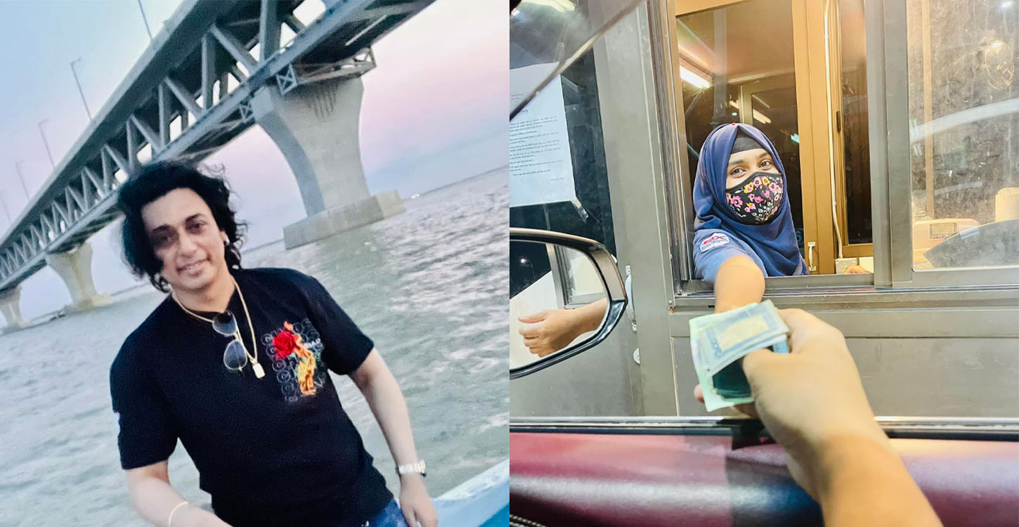 পদ্মা সেতুতে প্রথমবার টোল দিয়ে খুশি জায়েদ খান