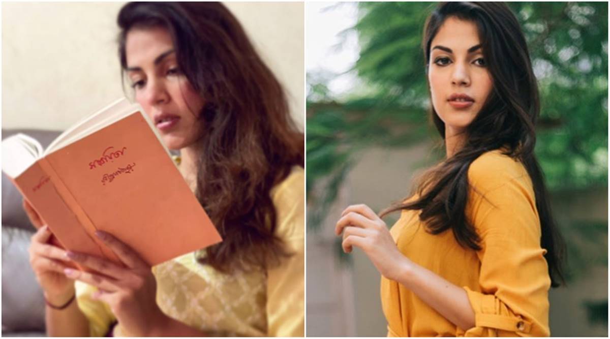 ভরসা খুঁজতে রবীন্দ্রনাথের বই হাতে নিয়ে রিয়া